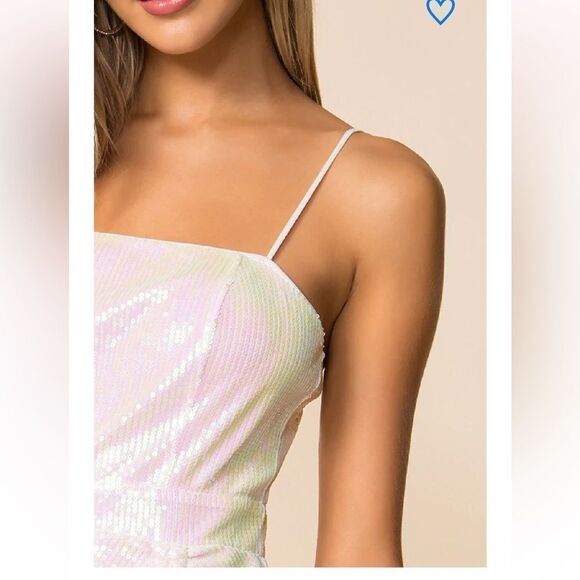 NWT superdown harlee sequin cami dress white mini party Revolve M - Picture 4 of 11
